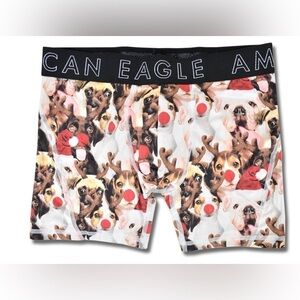 American Eagle men’s Christmas dogs boxer‎ shorts Medium NWT